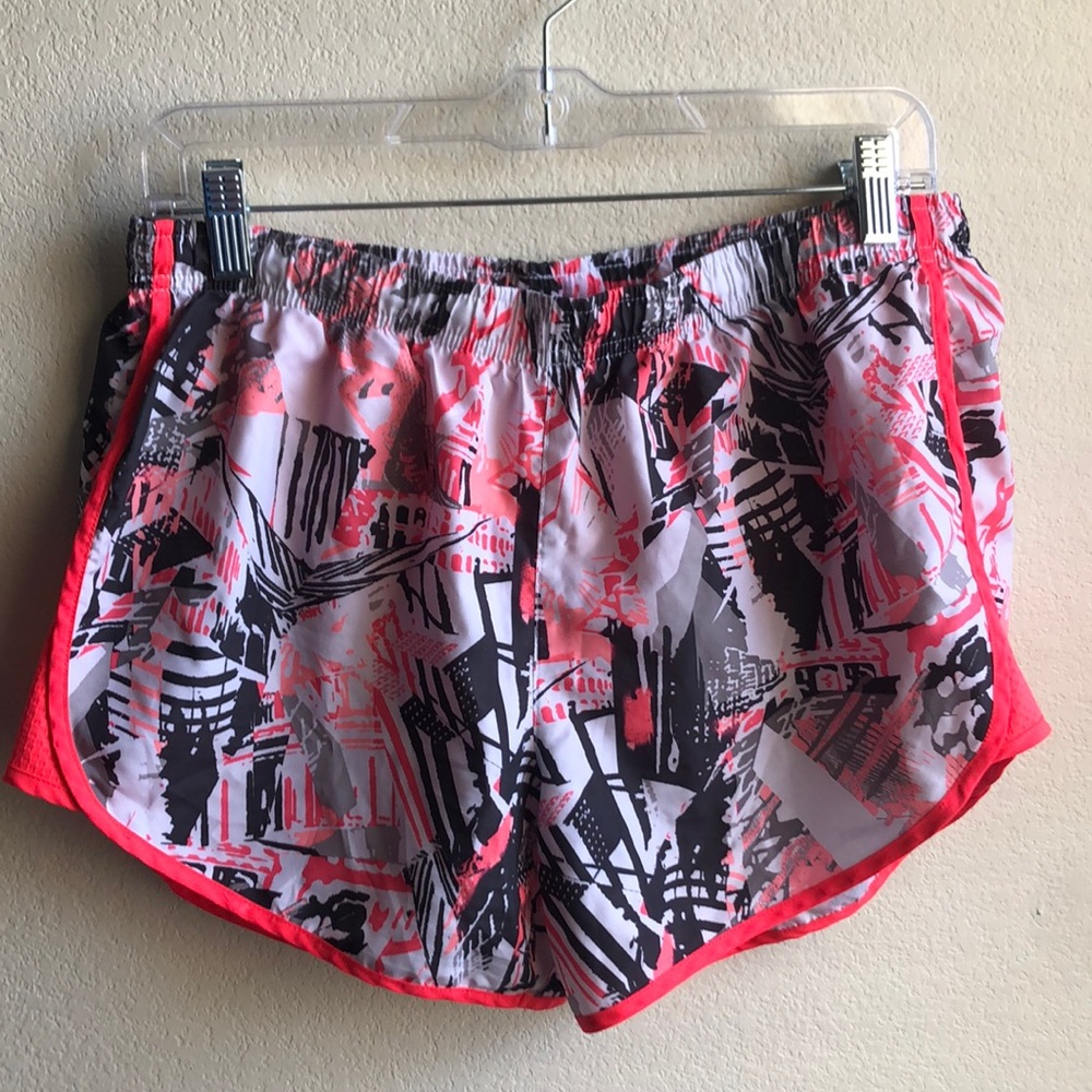 Pink patterned athletic shorts